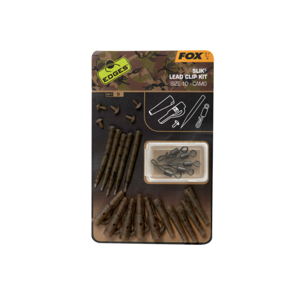 Zestaw z bezpiecznym klipsem Fox Edges Camo Slik Lead Clip Kit rozm.10